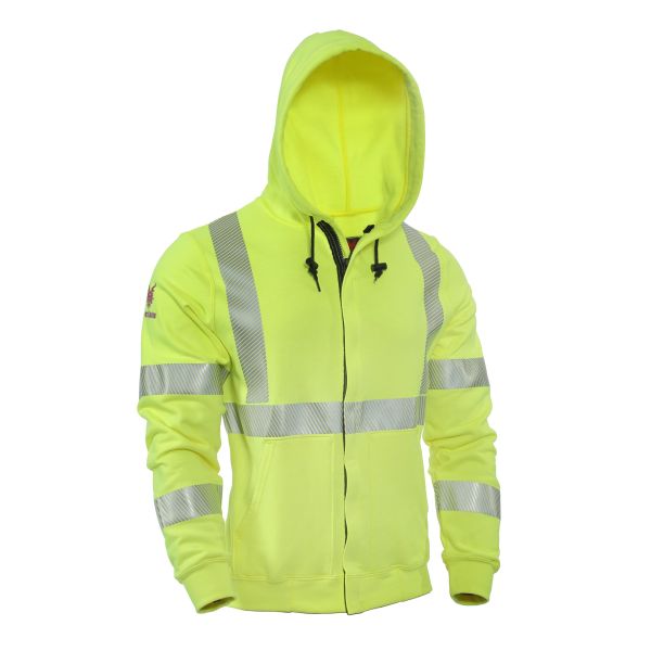 DRIFIRE FR HI-VIS HOODED ZIP FRONT SWEATSHIRT