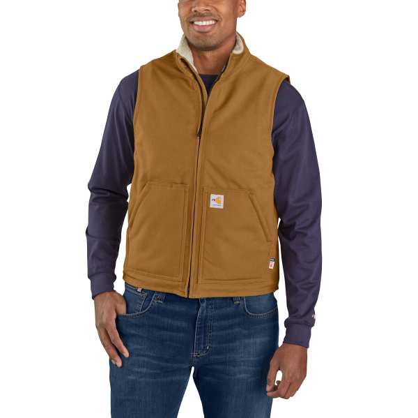 トップス Duck SHERPA-LINED VEST by Carhartt Carhartt Duck FR Vest - Sherpa Lined | Hudson Workwear