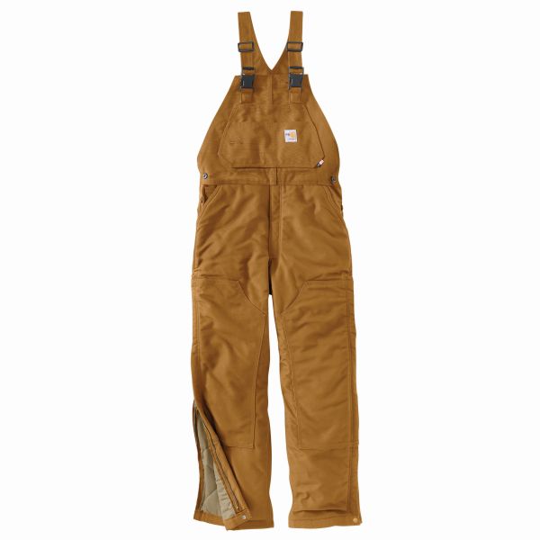 CARHARTT FR BROWN DUCK BIB OVERALL - QUILT LINED